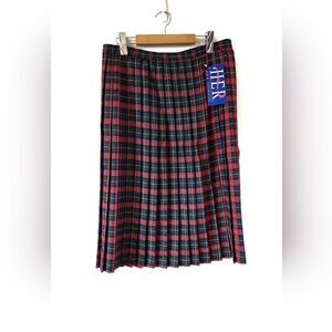 Vintage NWT Red Plaid Midi Skirt